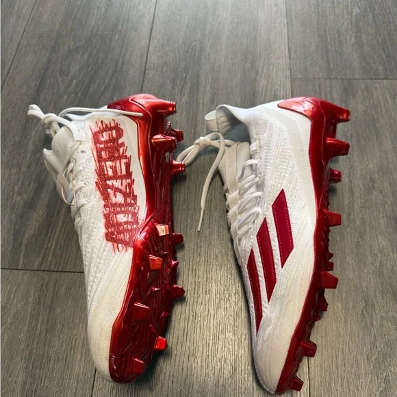 Adidas Adizero Primeknit Football Cleats White Red Shoes 